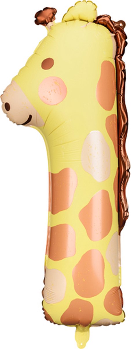 XL Folieballon Giraffe nummer 1 | eerste verjaardag | 1 jaar | 11 jaar